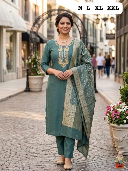 Krunique 3pcs silk kurtis wholesale rate